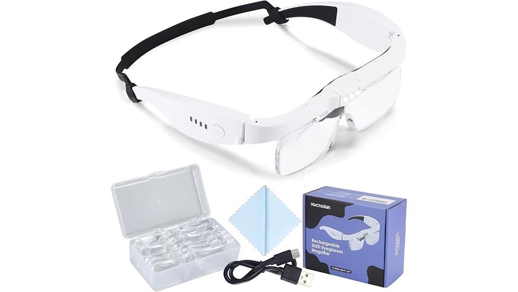 rechargeable led 5 lens magnifier
