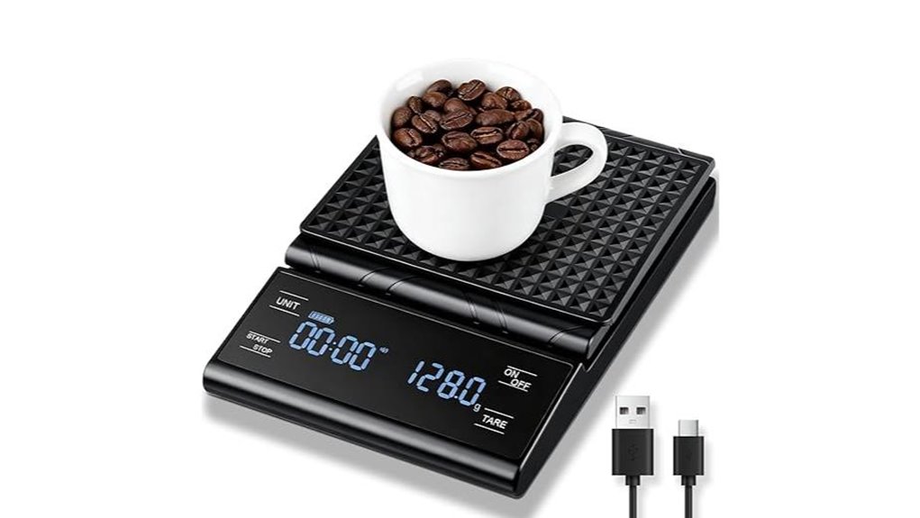 rechargeable timed coffee scale
