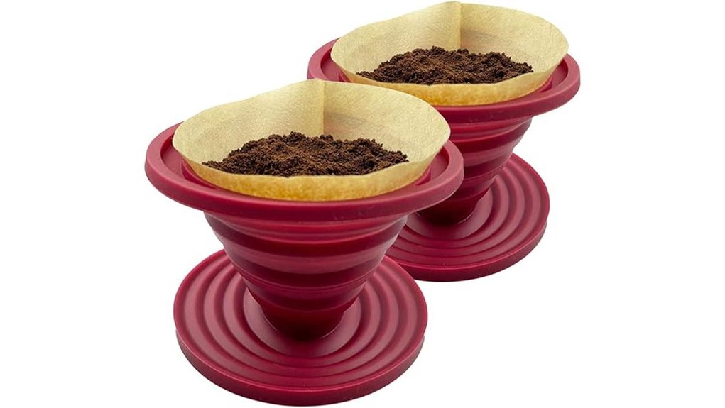 red 2 pack collapsible drippers