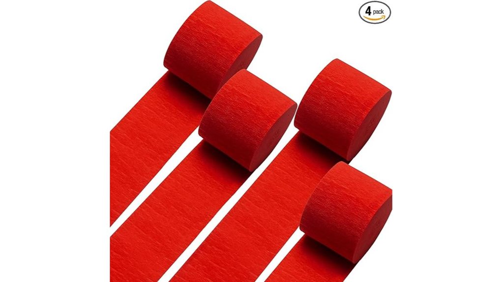 red crepe paper streamers 4 rolls