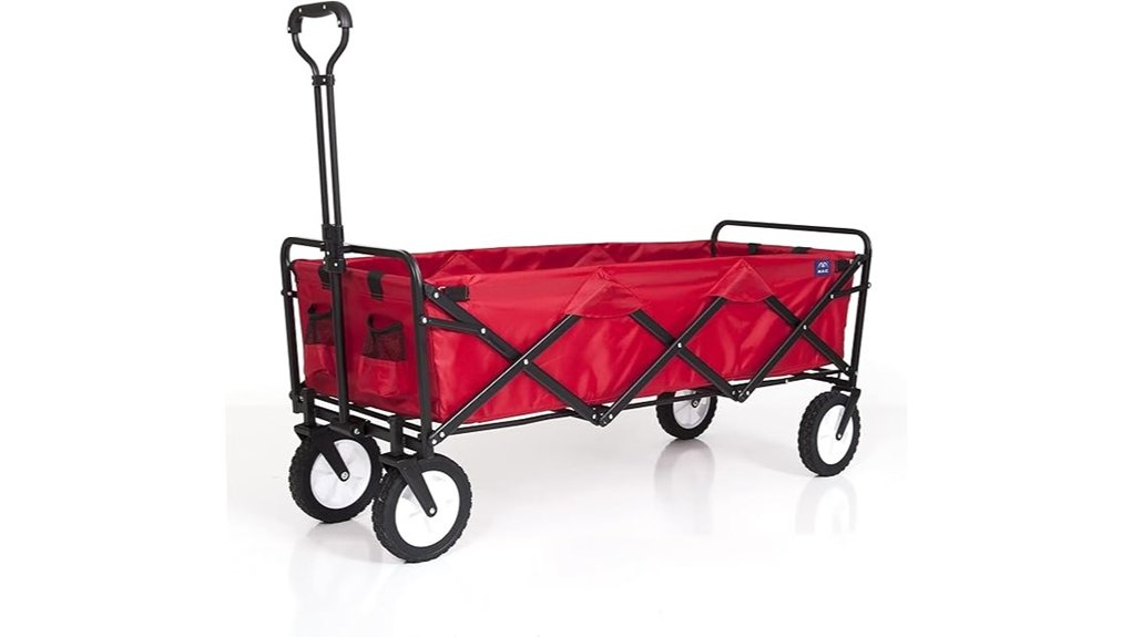 red folding utility wagon