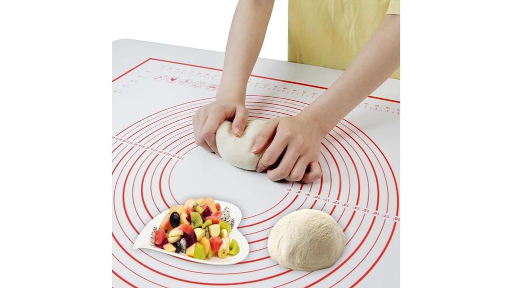 red silicone dough mat