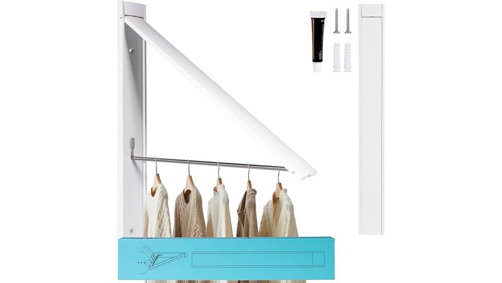 retractable aluminum wall mounted rack