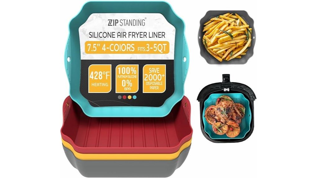 reusable silicone air fryer liners 7 5 inches