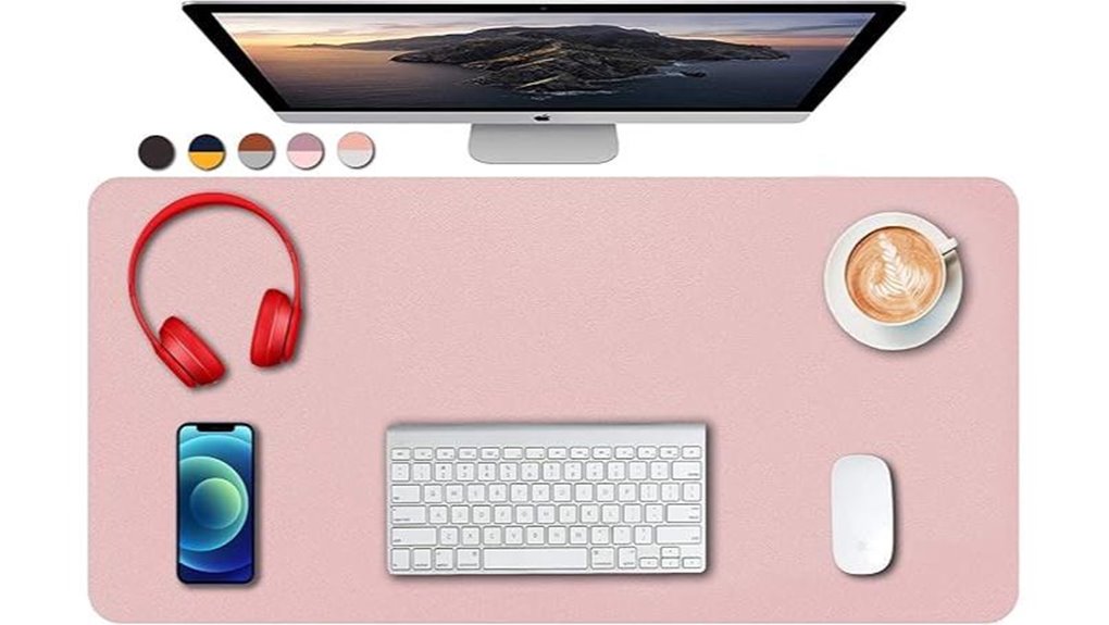 reversible waterproof pu desk pad
