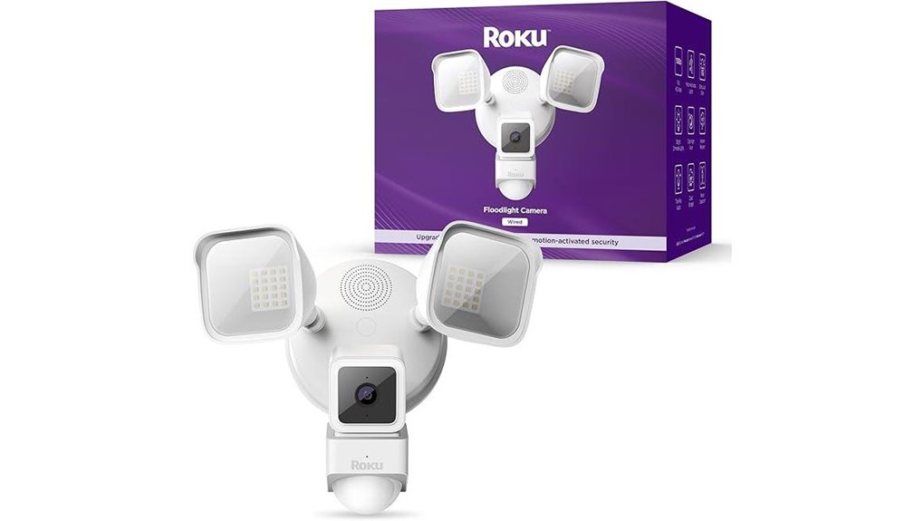 roku floodlight camera details 1080p night vision motion detection