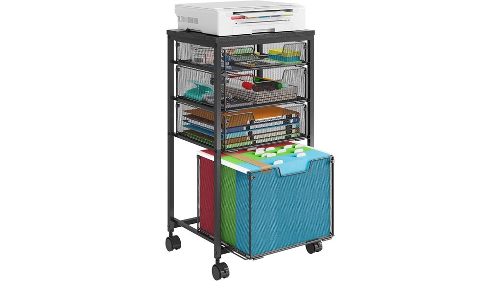 rolling 4 drawer file cart
