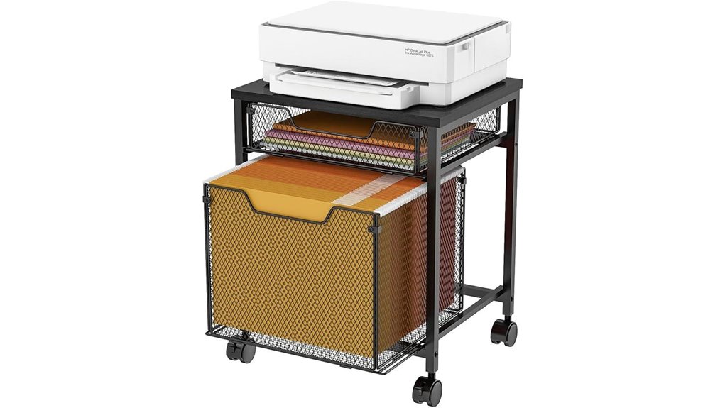 rolling printer file cart