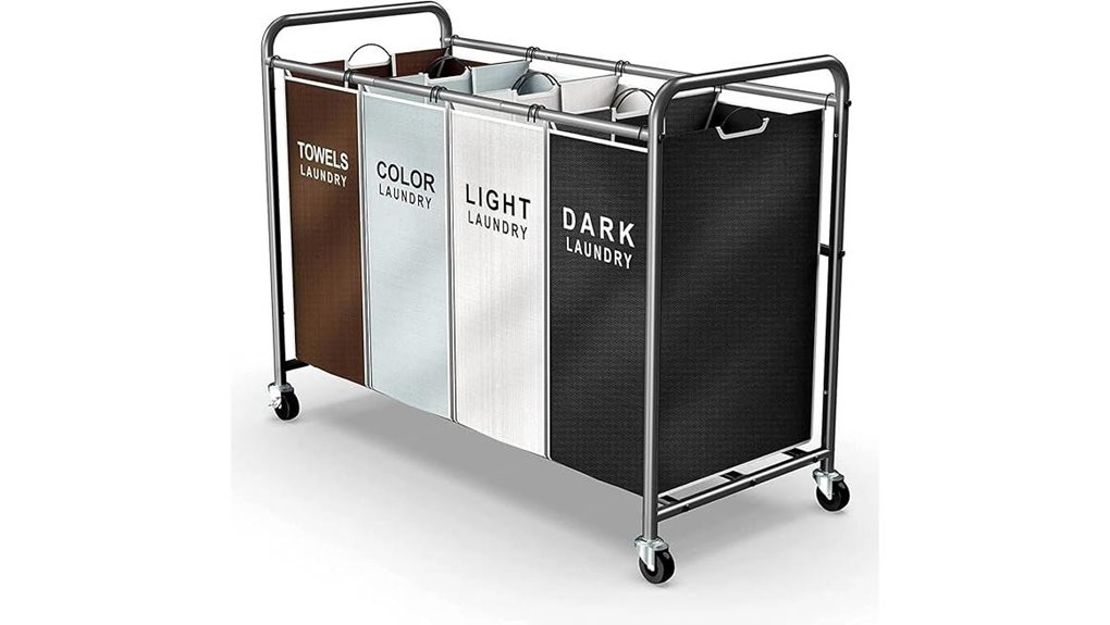 romoon 4 section laundry cart