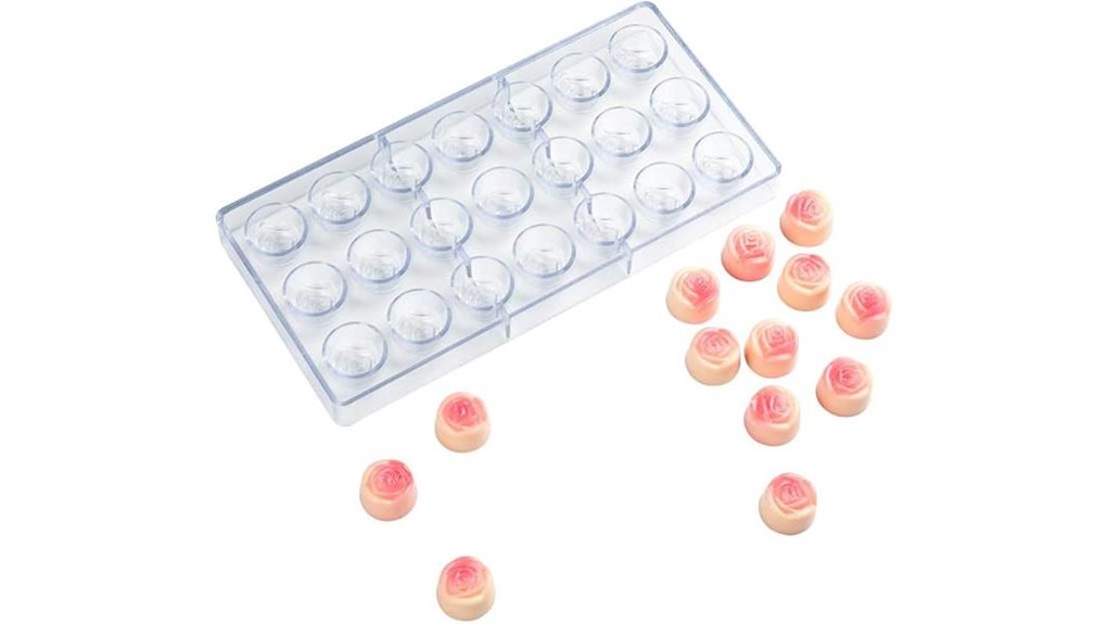 rose mold for chocolate bonbons 21 cavities