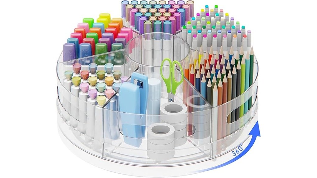 rotating desk organizer with compartments