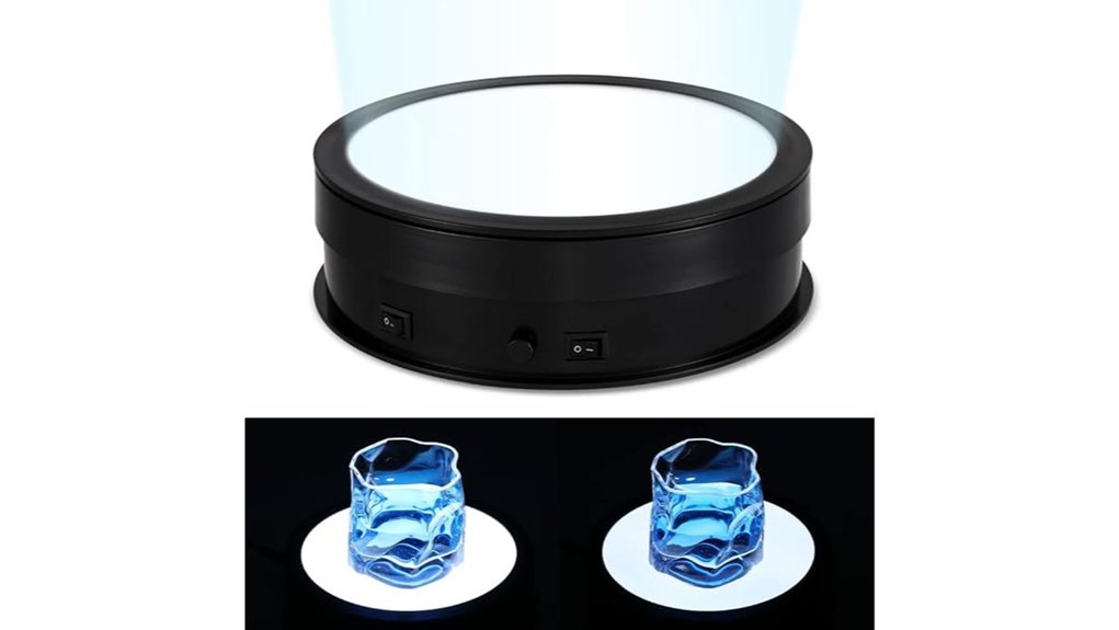 rotating display stand with led light