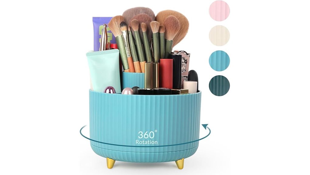 rotating makeup organizer with pencils