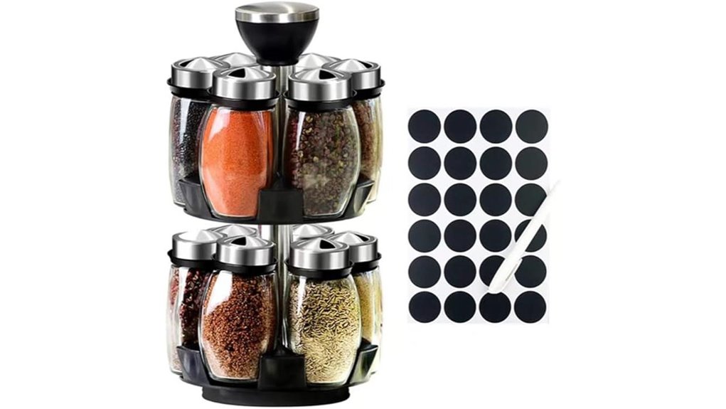 rotating spice rack with jars
