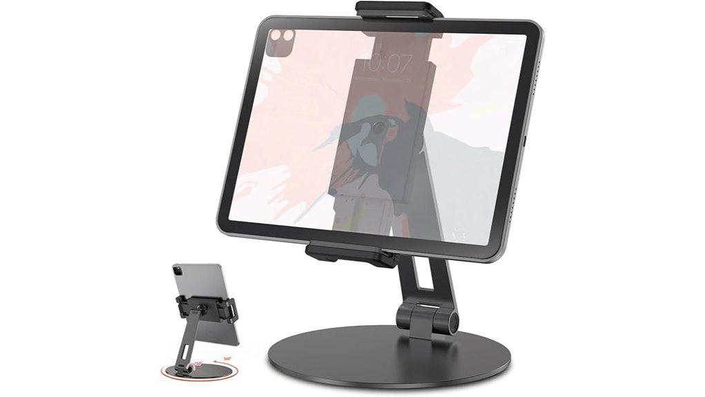 rotating tablet stand black