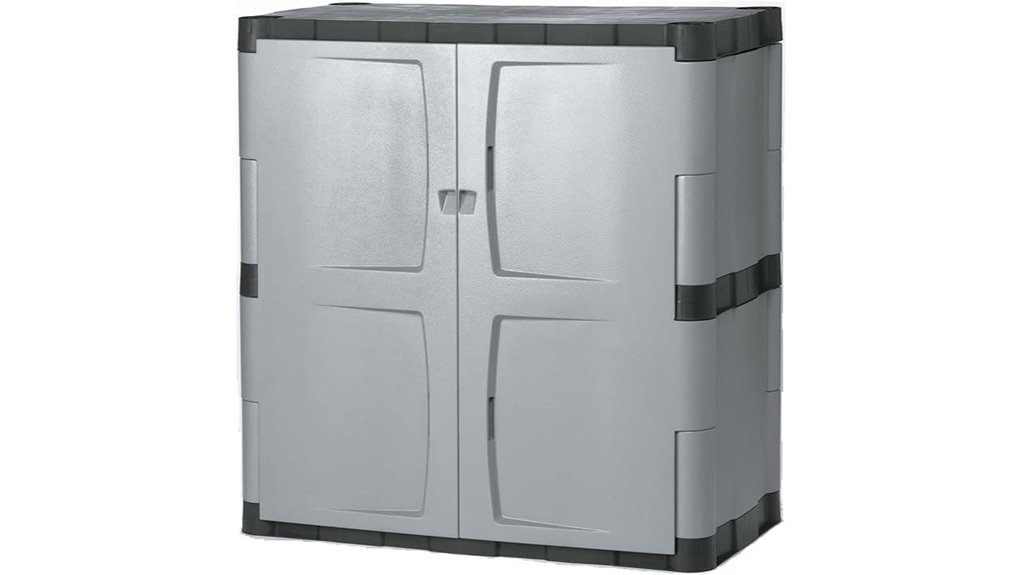 rubbermaid dual shelved lockable cabinet