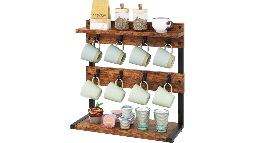 rustic 8 mug coffee rack