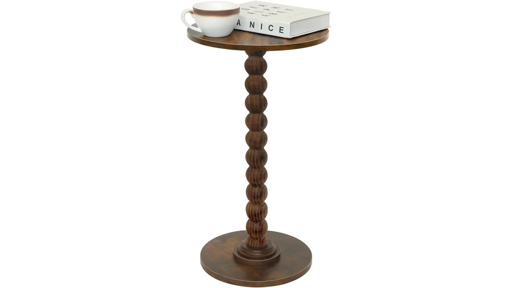 rustic brown round table