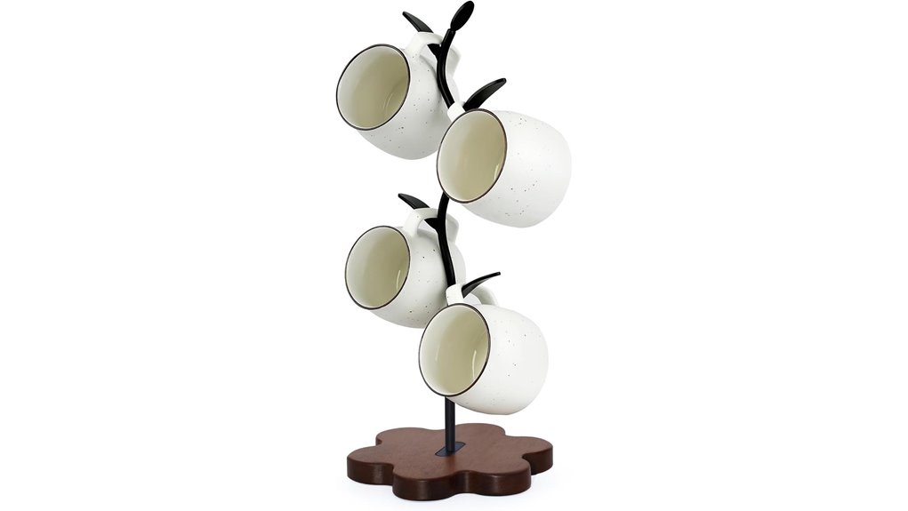 rustic mug tree with hooks