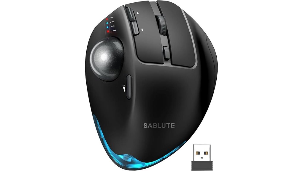 sablute ergonomic wireless trackball