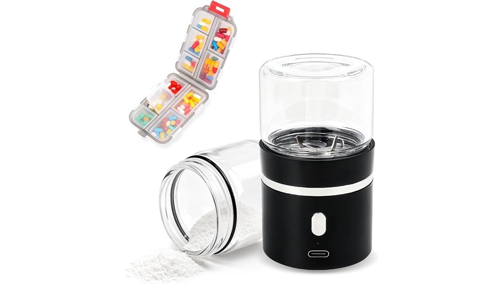 safety locked portable electric pill crusher