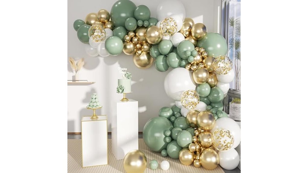 sage green white gold arch kit
