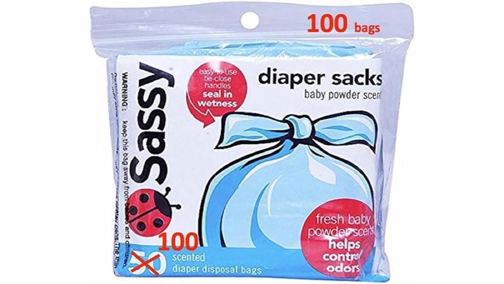 sassy powder scented diaper sacks