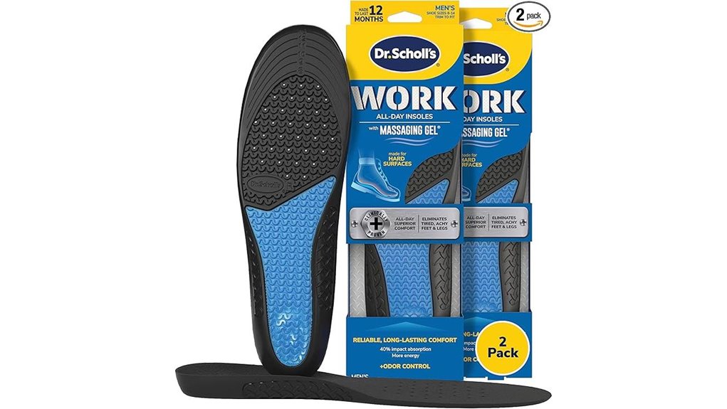 scholl shock absorbing work insoles