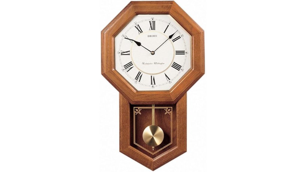 seiko light oak clock