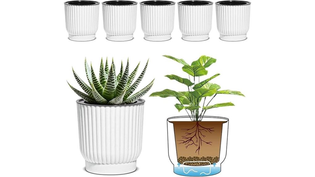 self watering 4 inch plant pots
