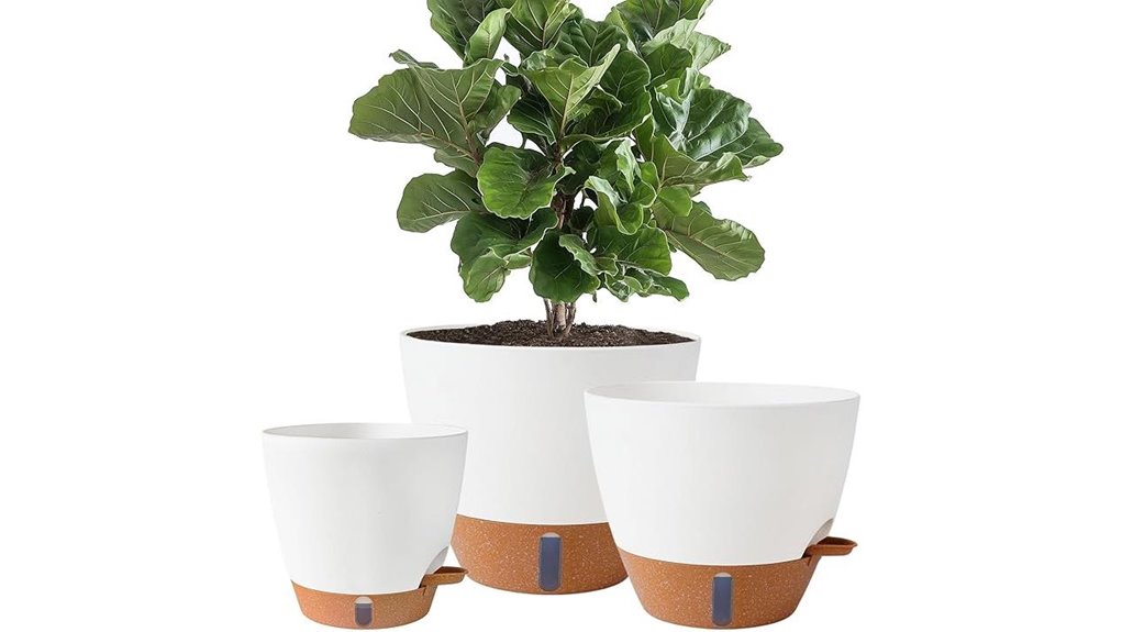 self watering 8 12 white planters