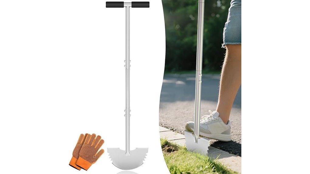 serrated half moon edger t handle