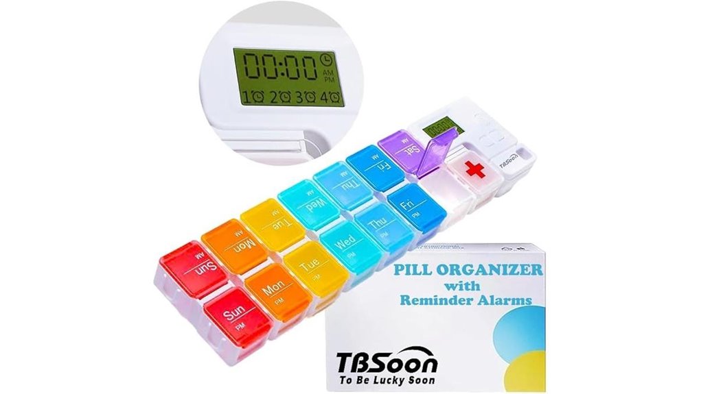 seven day pills 4 reminders 14 compartments