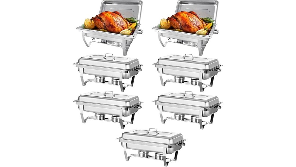 seven piece stainless steel chafing dish set