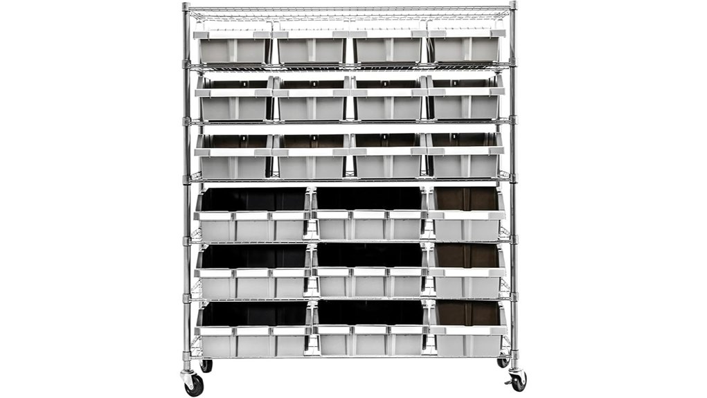 seville heavy duty bin rack