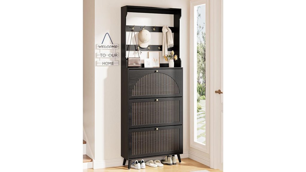 shoe cabinet with coat rack