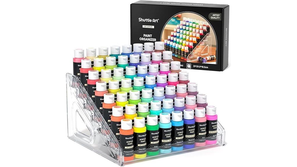 shuttle acrylic paint organizer