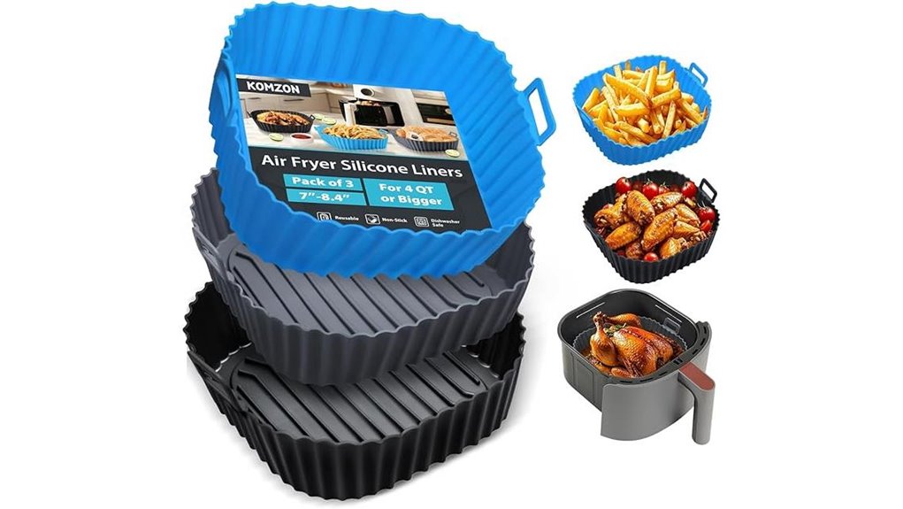 silicone air fryer liners 3 pack