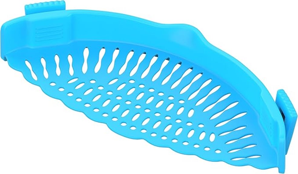 silicone pasta strainer clip on