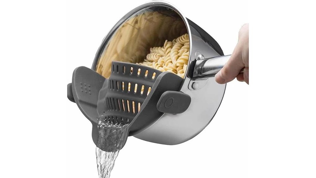 silicone snap strainer heat resistant pasta