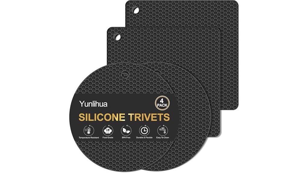 silicone trivet mats 4 pack