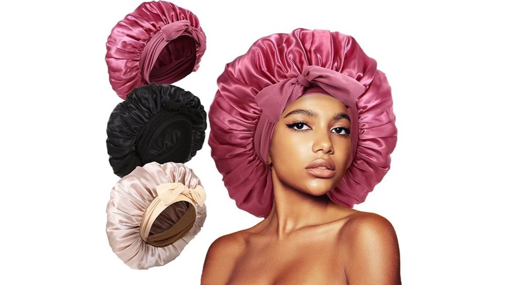 silky sleep bonnets curly
