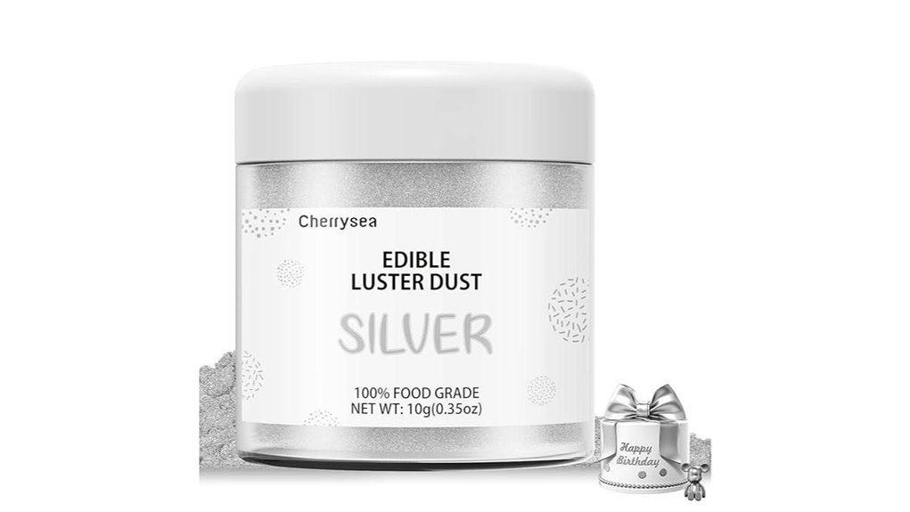 silver edible luster dust