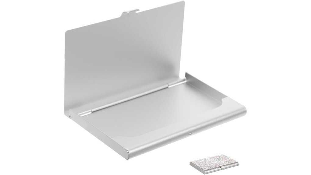 silver rhinestone business organizer