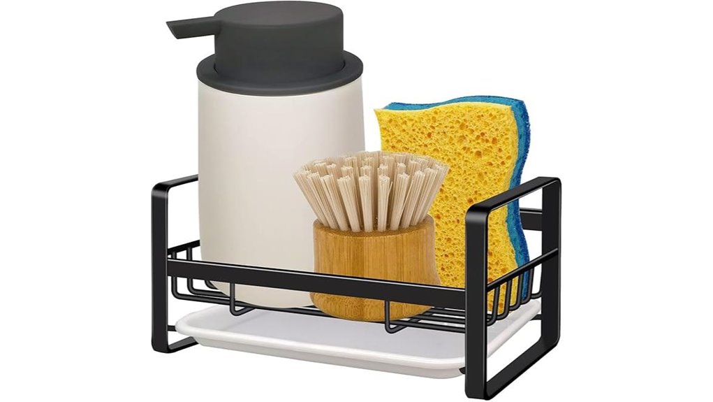 sink caddy organizer with dispenser