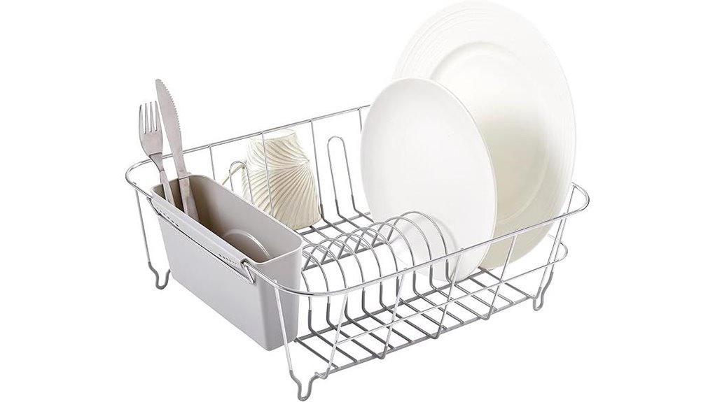 sink integrated dish drainer holder