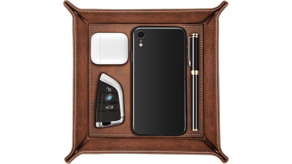 sithon valet tray brown leather