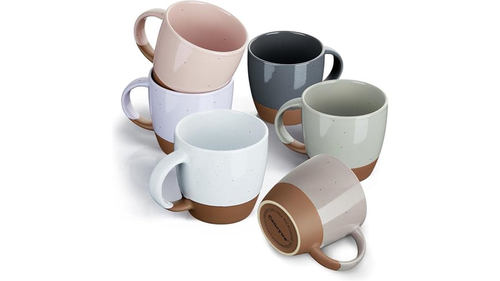 six 18oz morandi mugs