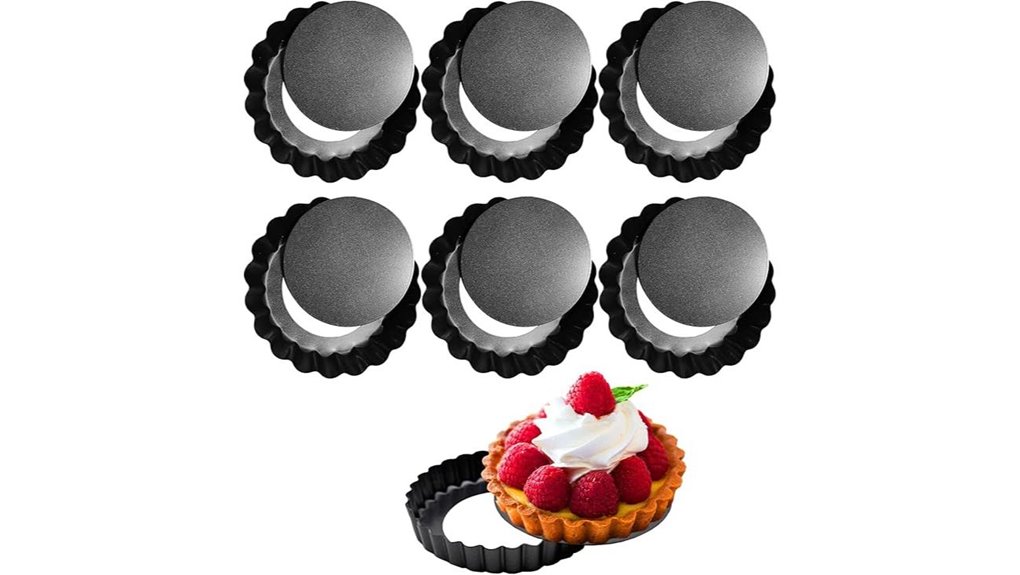 six 4 inch removable mini tarts