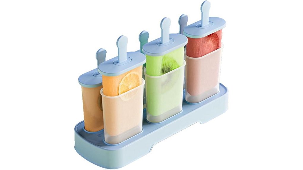 six blue popsicle molds
